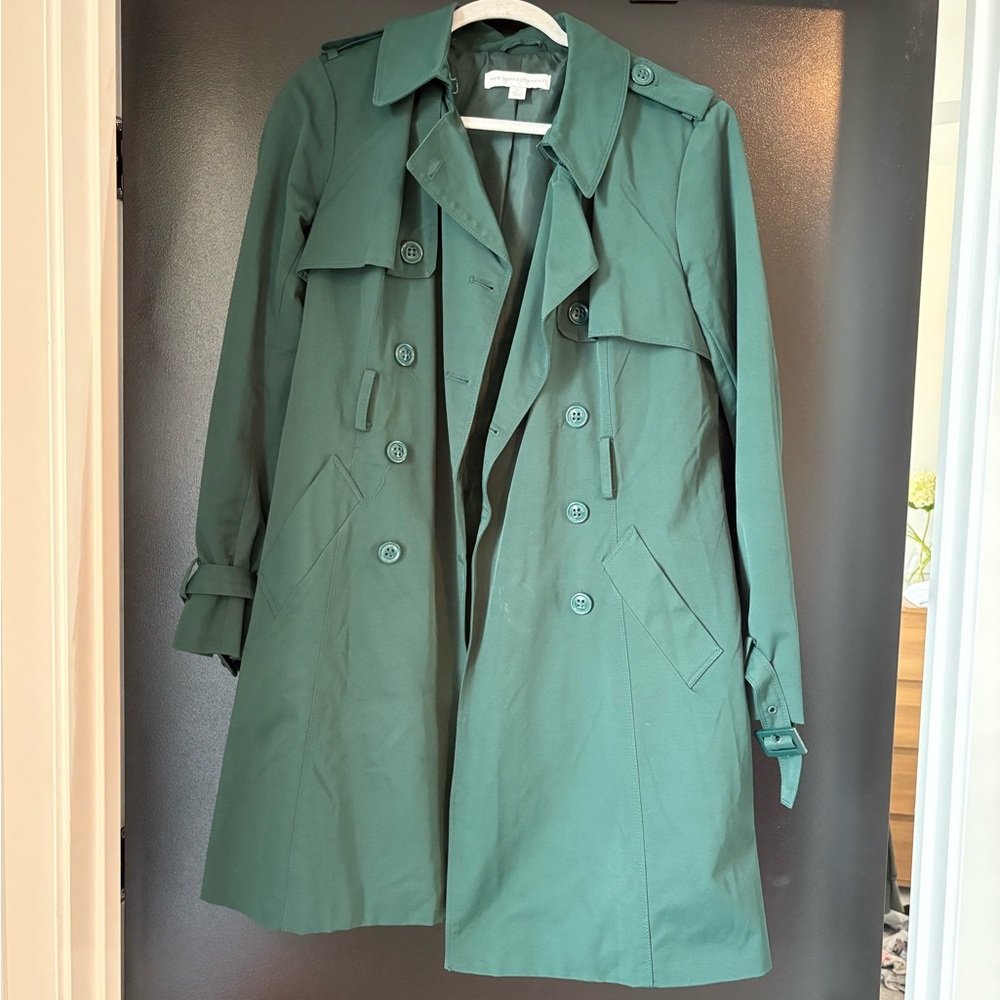 New York & Company Green Trench Coat